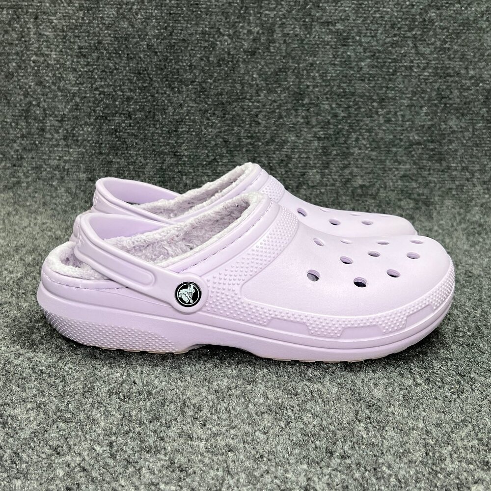 Crocs Classic Lined Clogs Women's Size‎ 10 Lavender 4x4 Comfy Cozy Slip On Shoes